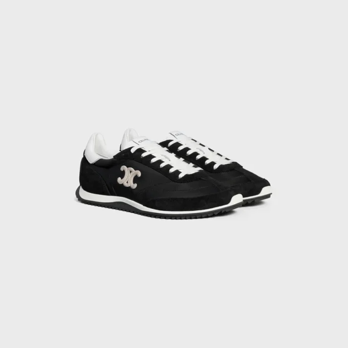 Racer Sneaker i nylon, mocka och kalvskinn Racer Sneaker i nylon, mocka och kalvskinn
