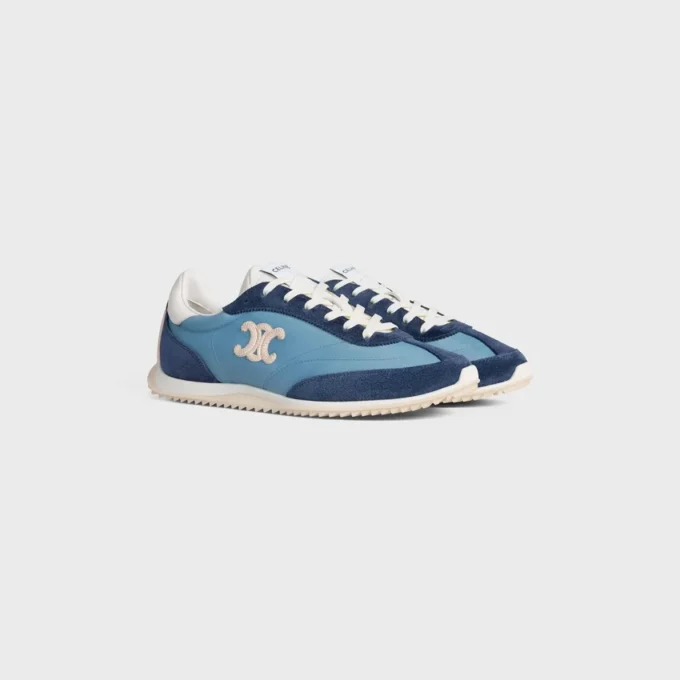 Racer Sneaker i nylon, mocka och kalvskinn Racer Sneaker i nylon, mocka och kalvskinn