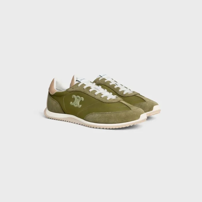 Racer Sneaker i nylon, mocka och kalvskinn Racer Sneaker i nylon, mocka och kalvskinn