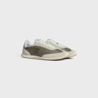 Racer Sneaker i nylon, mocka och kalvskinn
