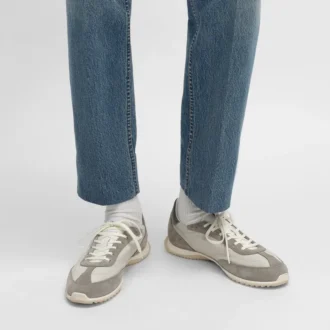 Racer Sneaker i nylon, mocka och kalvskinn