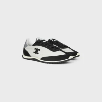 Racer Sneaker i nylon, mocka och kalvskinn
