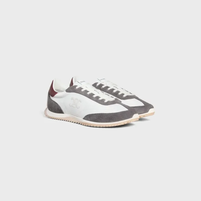 Racer Sneaker i nylon, mocka och kalvskinn Racer Sneaker i nylon, mocka och kalvskinn
