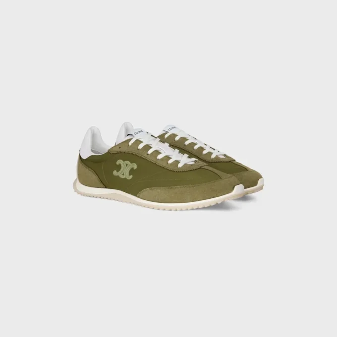 Racer Sneaker i nylon, mocka och kalvskinn Racer Sneaker i nylon, mocka och kalvskinn
