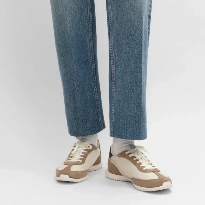 Racer Sneaker i nylon, mocka och kalvskinn Racer Sneaker i nylon, mocka och kalvskinn