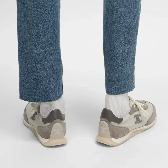 Racer Sneaker i nylon, mocka och kalvskinn Racer Sneaker i nylon, mocka och kalvskinn