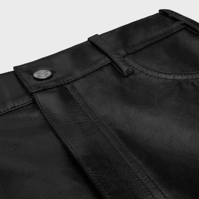 Raka jeans i mjukt lammskinn