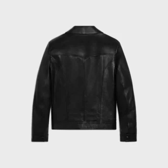 Rakt skuren blousonjacka i vaxat lammskinn