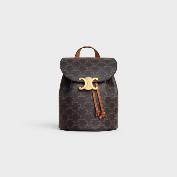Ryggsäck CELINE Bonnie i Triomphe Canvas och kalvskinn