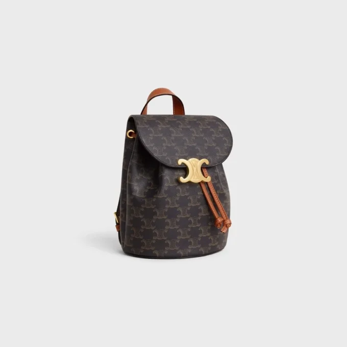Ryggsäck CELINE Bonnie i Triomphe Canvas och kalvskinn