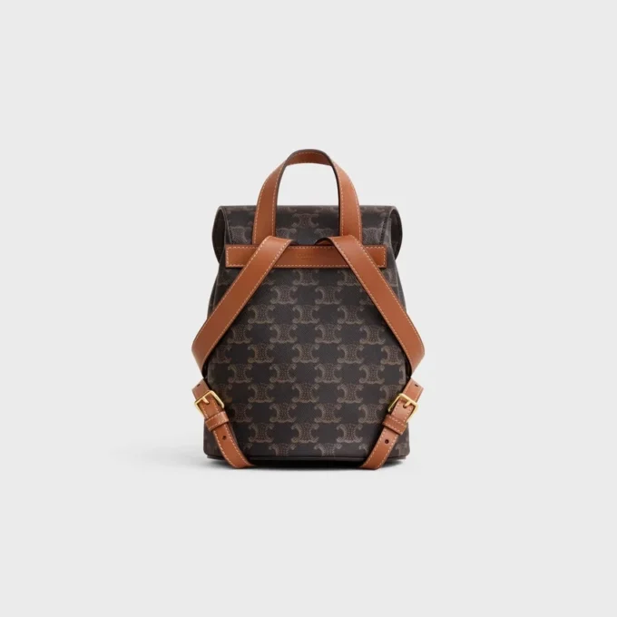 Ryggsäck CELINE Bonnie i Triomphe Canvas och kalvskinn