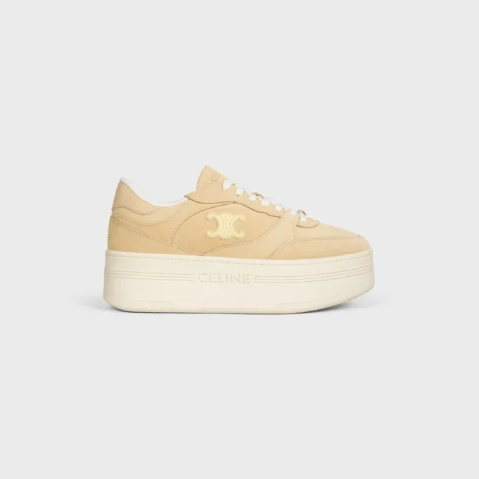 Sneakers med blockklack i mocka och kalvskinn Sneakers med blockklack i mocka och kalvskinn