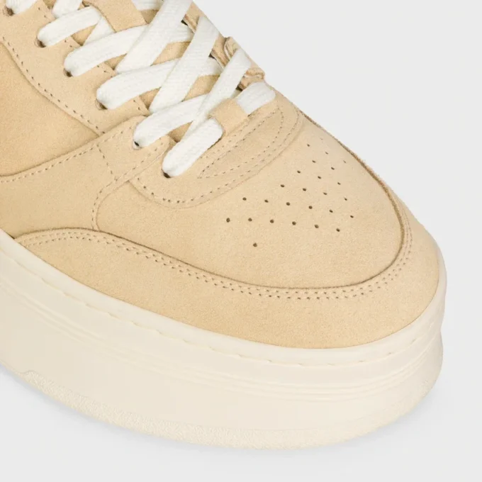 Sneakers med blockklack i mocka och kalvskinn Sneakers med blockklack i mocka och kalvskinn