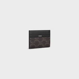 Stor korthållare i Triomphe Canvas och kalvskinn Stor korthållare i Triomphe Canvas och kalvskinn