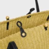 Stor Triomphe-pärlkorg i sisal och kalvskinn Stor Triomphe-pärlkorg i sisal och kalvskinn