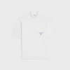 T-shirt med hög hals i bomullsjersey T-shirt med hög hals i bomullsjersey