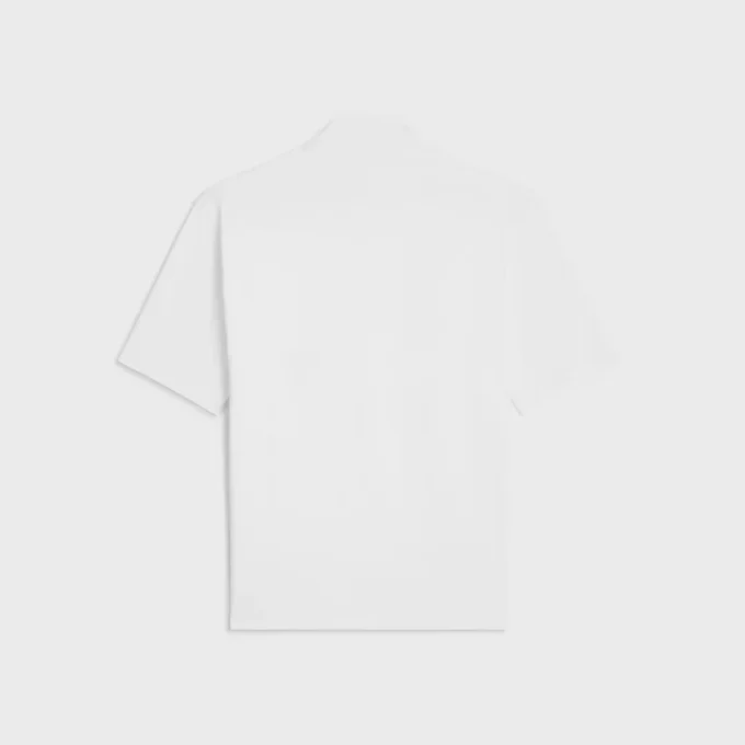 T-shirt med hög hals i bomullsjersey T-shirt med hög hals i bomullsjersey