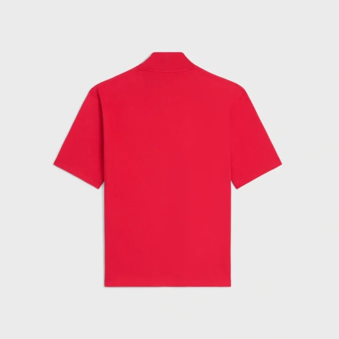 T-shirt med hög hals i bomullsjersey T-shirt med hög hals i bomullsjersey