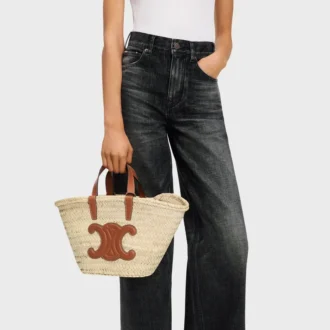 Teen CELINE Classic Panier i palmblad och kalvskinn Teen CELINE Classic Panier i palmblad och kalvskinn