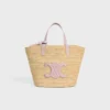 Teen Supple CELINE Classic Panier i raffia och kalvskinn