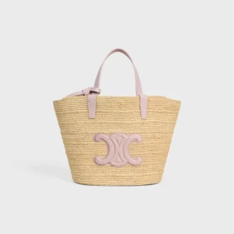 Teen Supple CELINE Classic Panier i raffia och kalvskinn