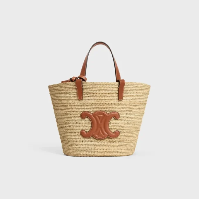 Teen Supple CELINE Classic Panier i raffia och kalvskinn