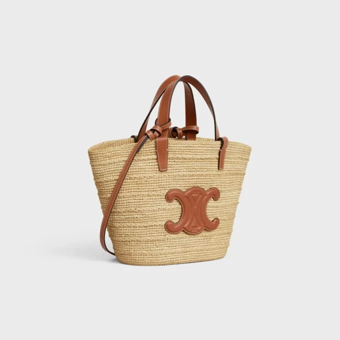 Teen Supple CELINE Classic Panier i raffia och kalvskinn