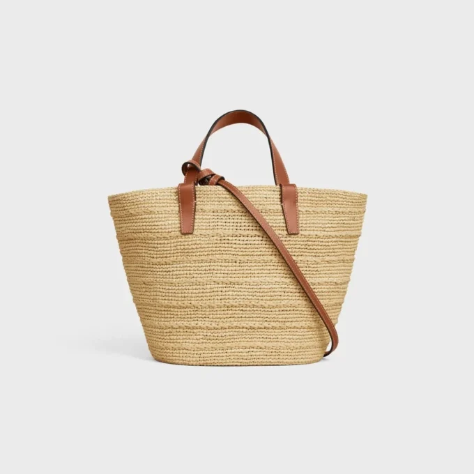 Teen Supple CELINE Classic Panier i raffia och kalvskinn
