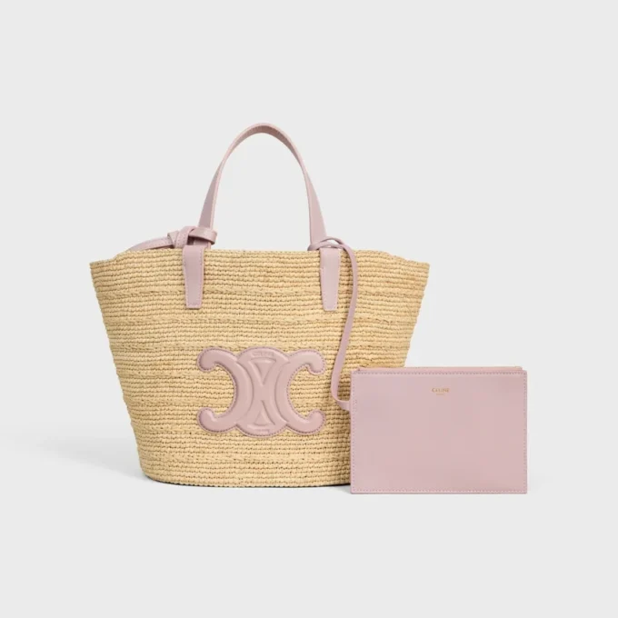 Teen Supple CELINE Classic Panier i raffia och kalvskinn