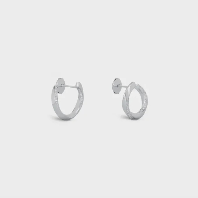 Torsion-örhängen i vitguld och diamanter Torsion-örhängen i vitguld och diamanter