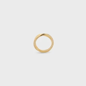 Torsion-ring i gult guld och diamanter