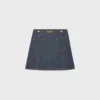 Trapeze-formad minikjol i raw wash-denim Trapeze-formad minikjol i raw wash-denim