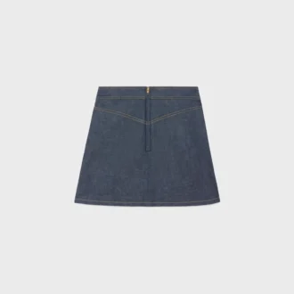 Trapeze-formad minikjol i raw wash-denim