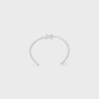 Triomphe asymmetrisk armring i mässing med rodiumfinish