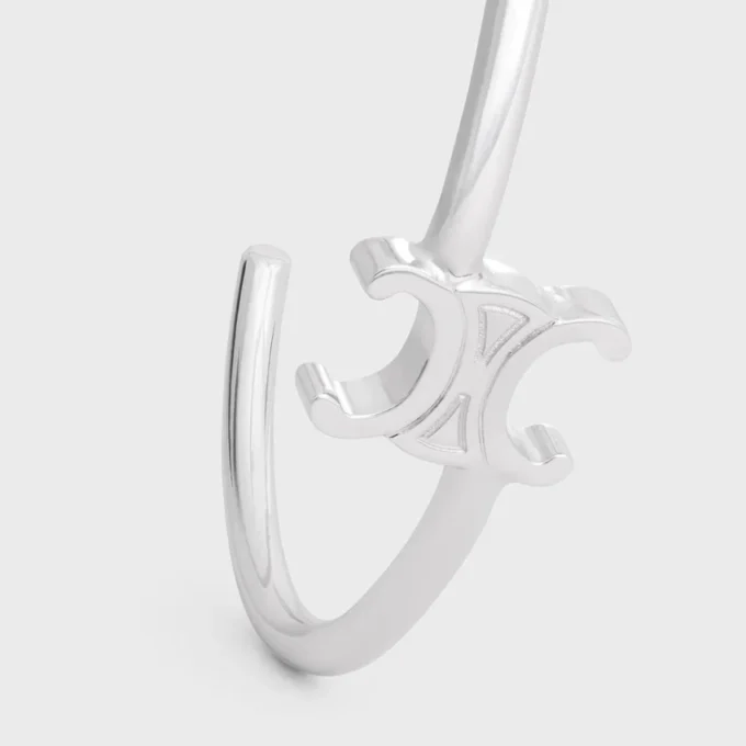 Triomphe asymmetrisk armring i mässing med rodiumfinish