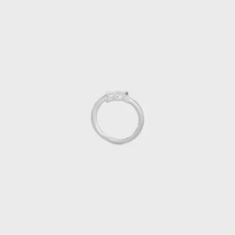 Triomphe asymmetrisk ring i mässing med rodiumfinish