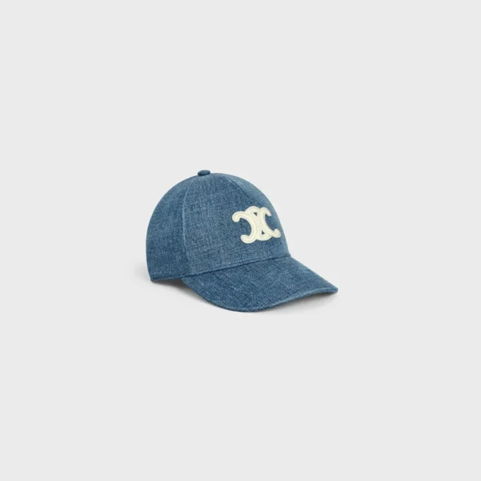 Triomphe-baseballkeps i denim med union wash