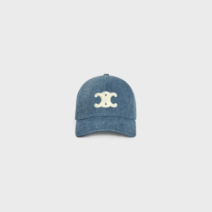 Triomphe-baseballkeps i denim med union wash