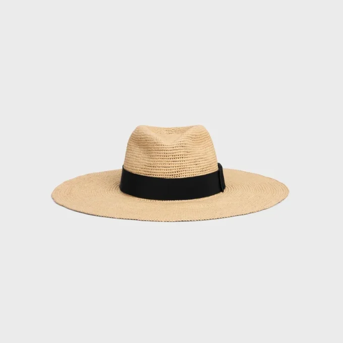 Triomphe bredbrättad hatt i raffia