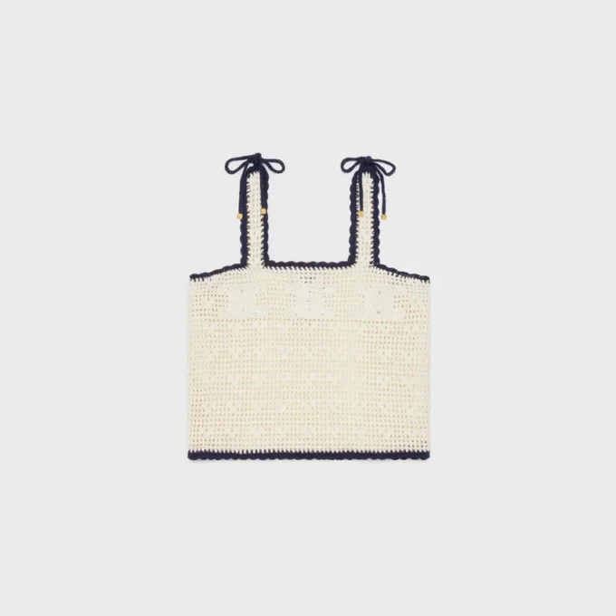 Triomphe Crop Top i virkad bomull