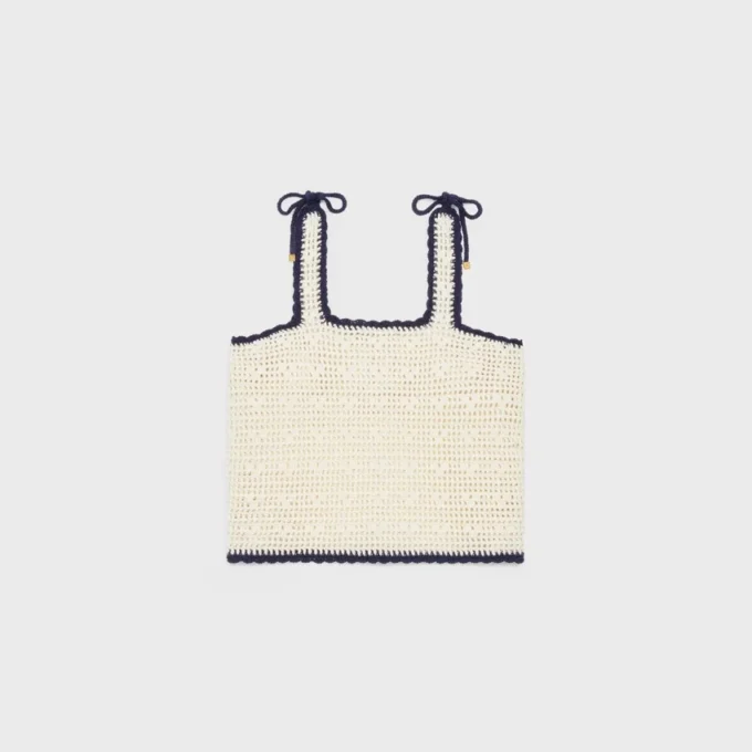 Triomphe Crop Top i virkad bomull