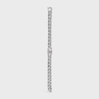 Triomphe Gourmette-armband i mässing med rodiumfinish