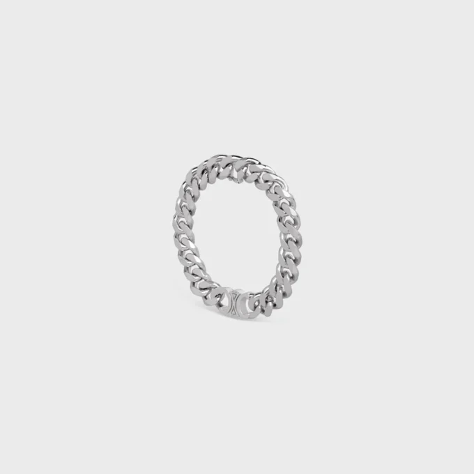 Triomphe Gourmette-armband i mässing med rodiumfinish
