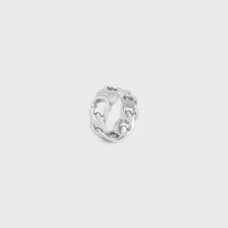 Triomphe Gourmette-ring i mässing med rodiumfinish