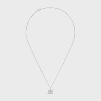 Triomphe-halsband med strass i mässing med rodiumfinish och kristaller