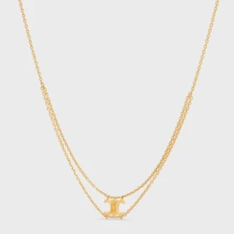 Triomphe hängande halsband i mässing med guldfinish