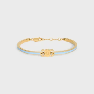 Triomphe ledat armband i emalj och mässing med guldfinish