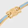 Triomphe ledat armband i emalj och mässing med guldfinish