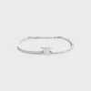 Triomphe ledat armband i mässing med rodiumfinish