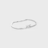 Triomphe ledat armband i mässing med rodiumfinish
